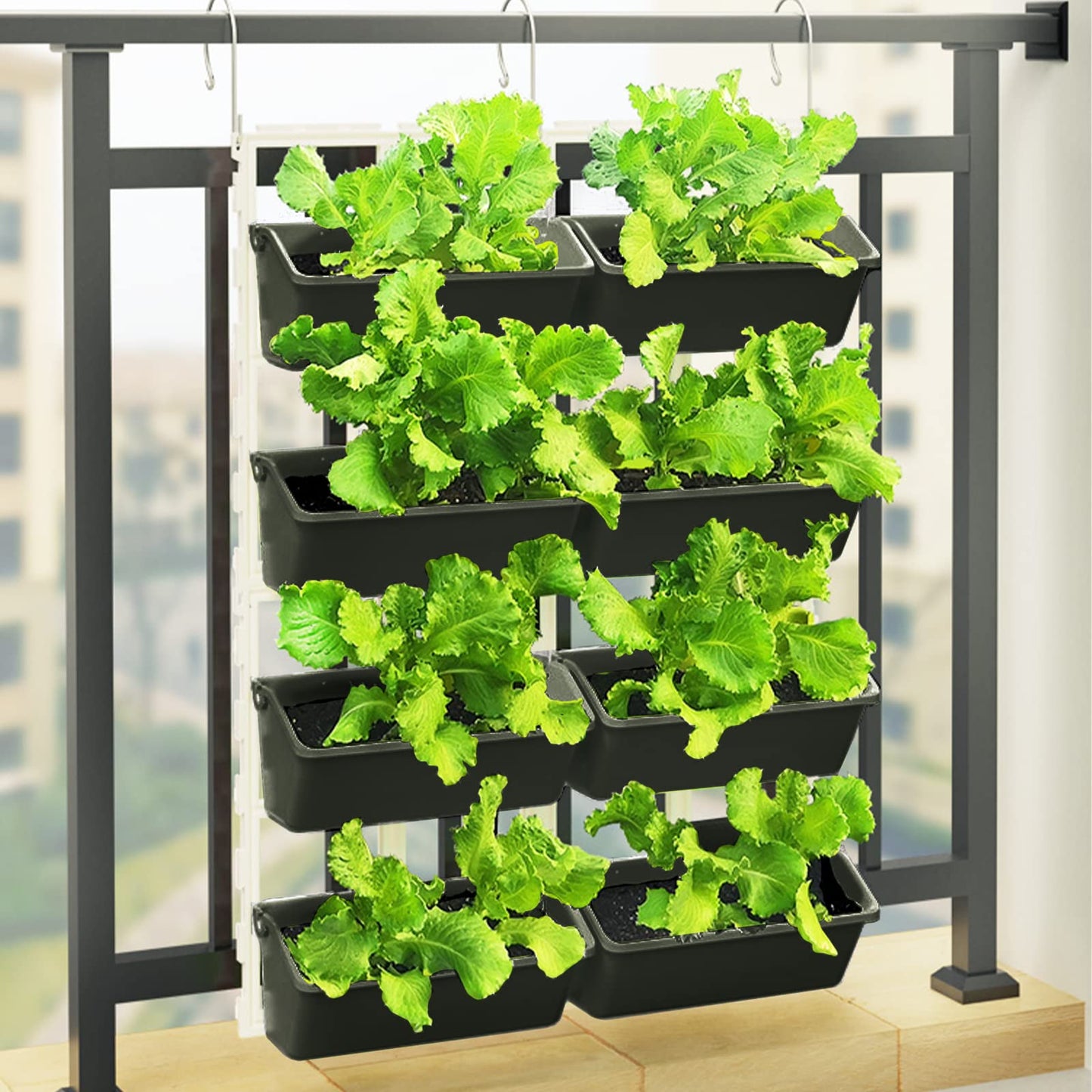 TITIDU Outdoor Raised Garden Bed 4-Tiers Vegetable Elevated Planter Box Herb Garden,Indoor Outdoor Freestanding Planter for Vegetables, Herbs, Flowers (Black)