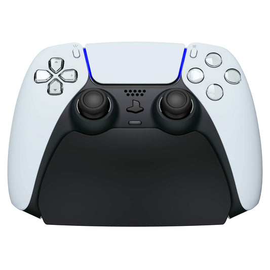 PlayVital Solid Black Controller Display Stand for ps5, Gamepad Accessories Desk Holder for ps5 Controller with Rubber Pads