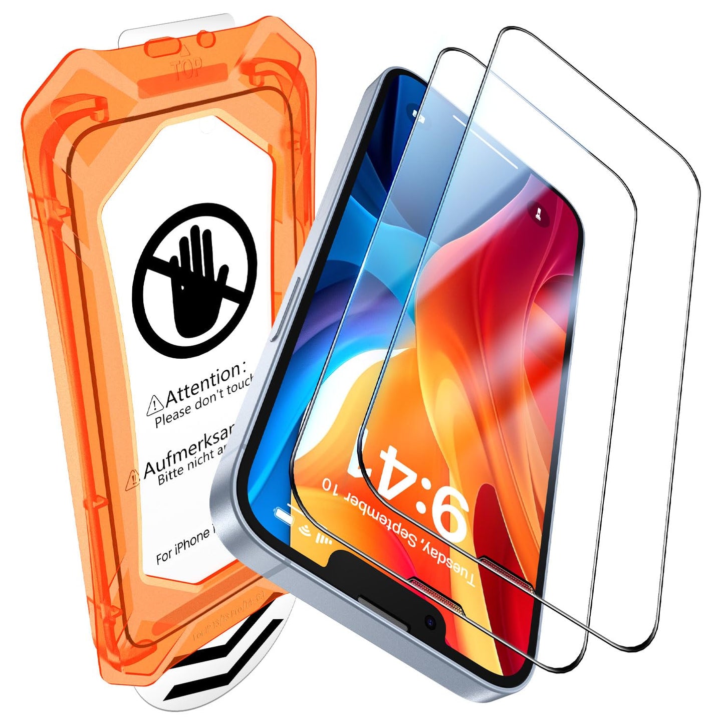 UniqueMe for iPhone 16 Pro Screen Protector - [Military Grade Shatterproof & 9H+ Hardness] Screen Protector 16 Pro Tempered Glass Full Coverage Protection, Easy Installation, 2 Packs