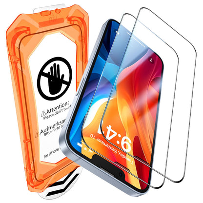 UniqueMe for iPhone 16 Pro Screen Protector - [Military Grade Shatterproof & 9H+ Hardness] Screen Protector 16 Pro Tempered Glass Full Coverage Protection, Easy Installation, 2 Packs