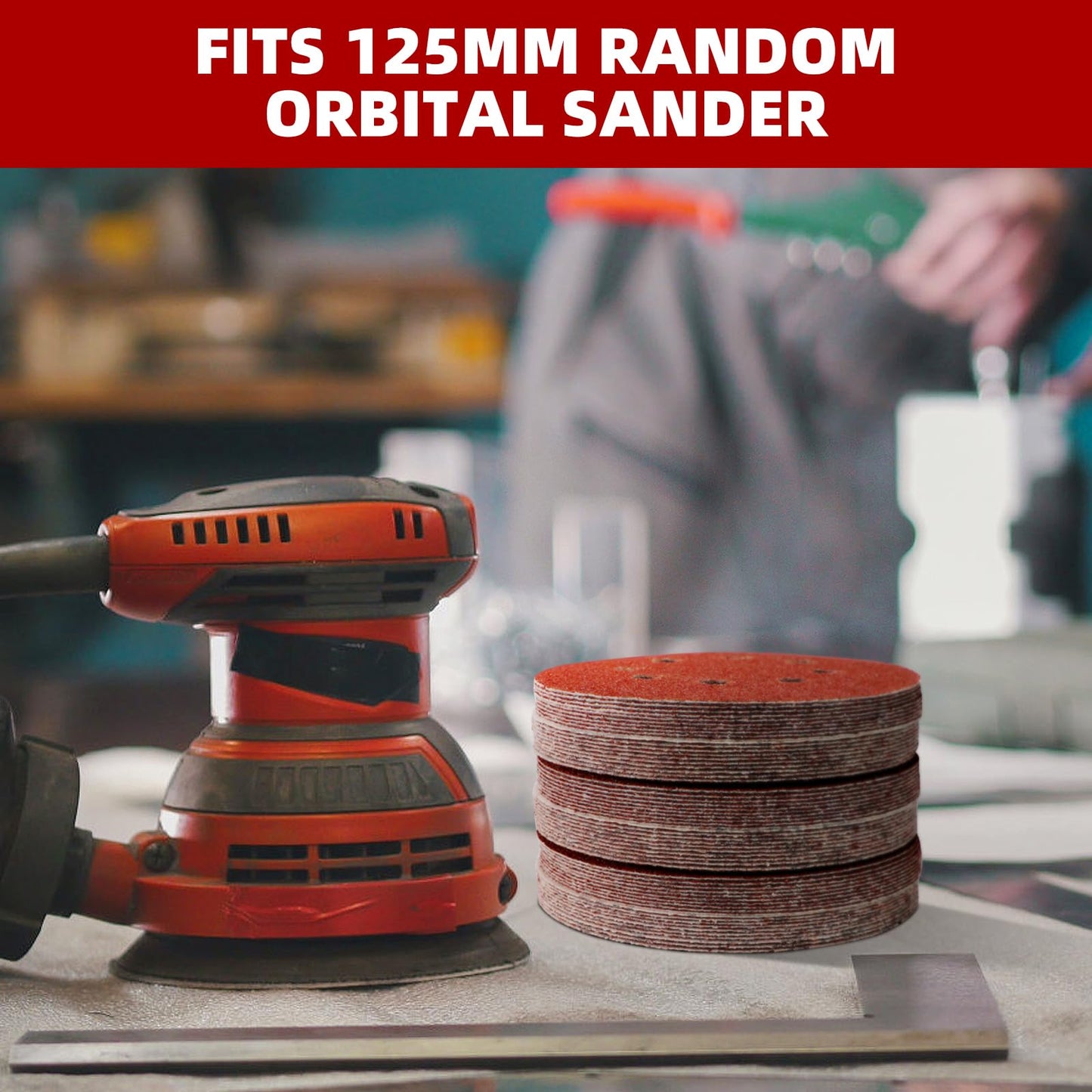 140PCS 125mm Sanding Discs 40/60/80/120/180/240/400 Grit for Random Orbital Sander Hook and Loop Sandpaper Set