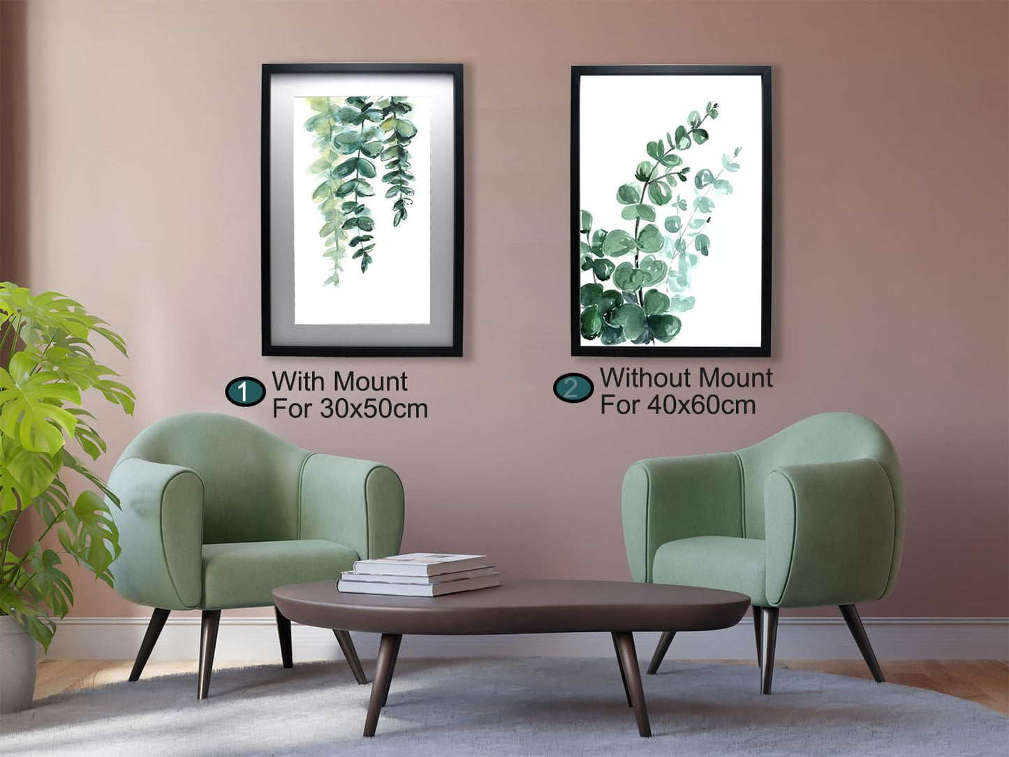 Black 40x60cm(15.7''X23.6'') Boxed Picture Frames Set of 3 with Mounts for 30x50cm, 60x40cm poster frame with Acid Free mount for 30X50 photo (Black 3Pack)