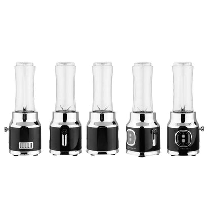 CULINARY CHEF Retro Smoothie Maker Personal Blender with Mason Jar, Perfect for Shakes and Smoothies, Countertop, Dishwasher Safe, BPA-Free, High Power 300W, Black