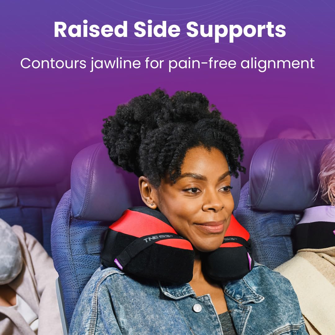 Cabeau The Neck's Evolution, TNE S3 Travel Neck Pillow Memory Foam Airplane Pillow - Neck Pillow with Attachment Straps - 360-Degree Support for Travel, Home, Office, and Gaming - (Berlin Grey)