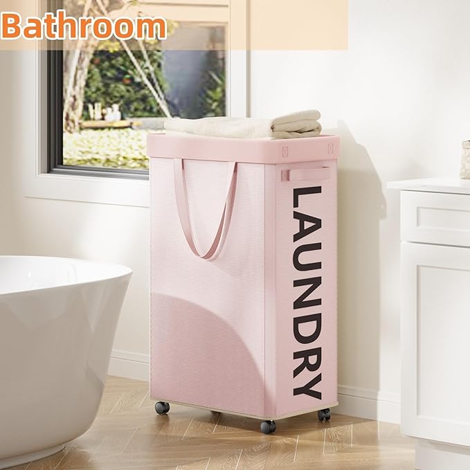 2 Pack Rolling Laundry Basket
