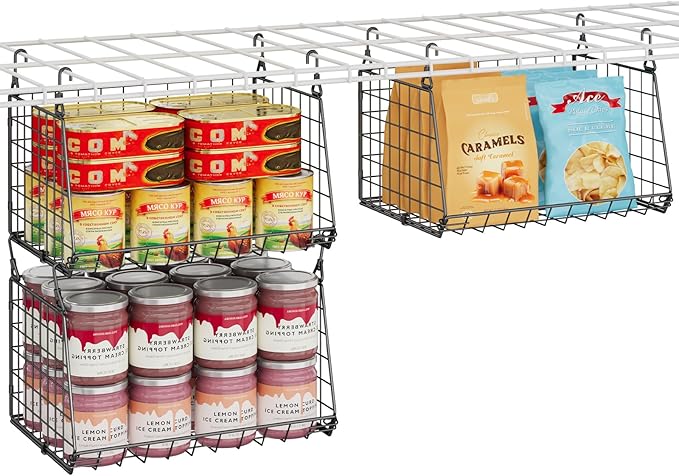 3-Pack Under Shelf Hanging Baskets