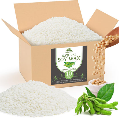 Soy Wax, Waxcanpy Natural Soy Wax for Candle Making, Organic Candle Wax from Farm, No Additives, Harmless and Pure (10lb)