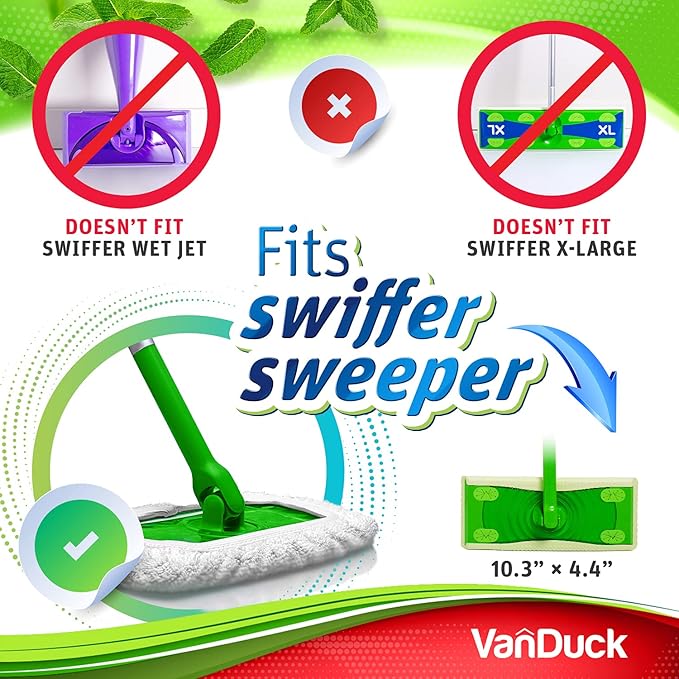 VanDuck Reusable 100% Cotton Mop Pads Compatible