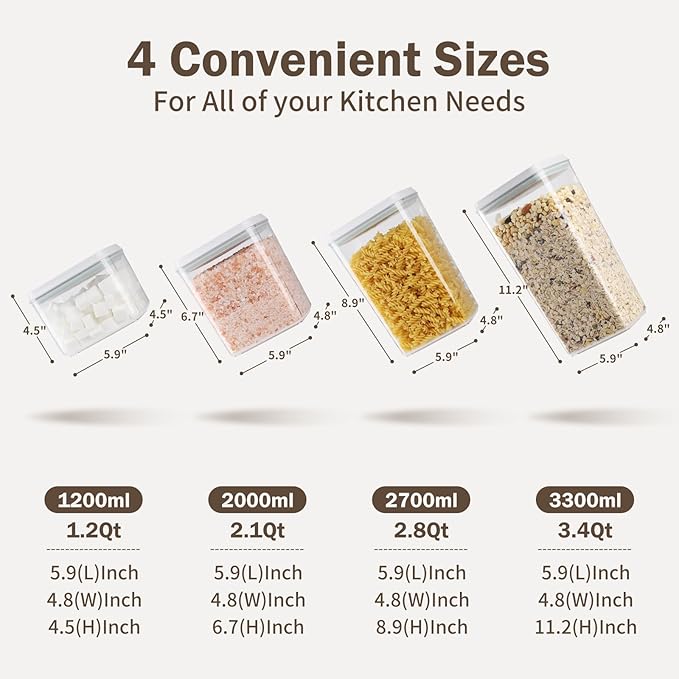 12 Pcs Pop Food Storage Containers Airtight Food Storage Containers Set
