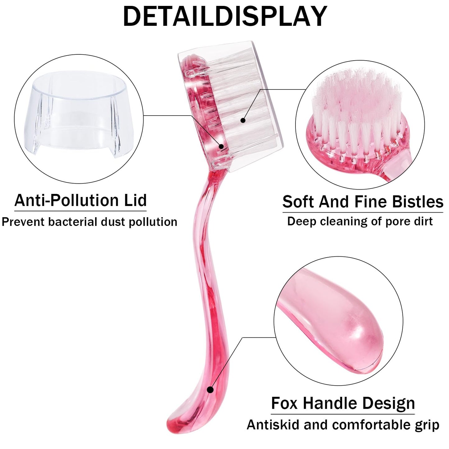 4 Colors Facial Cleansing Brush, Beomeen Face Scrubber Exfoliating Brush Face Wash Scrub Exfoliator for Skin Care, Makeup Removal (Blue, Pink, Purple, Clear)