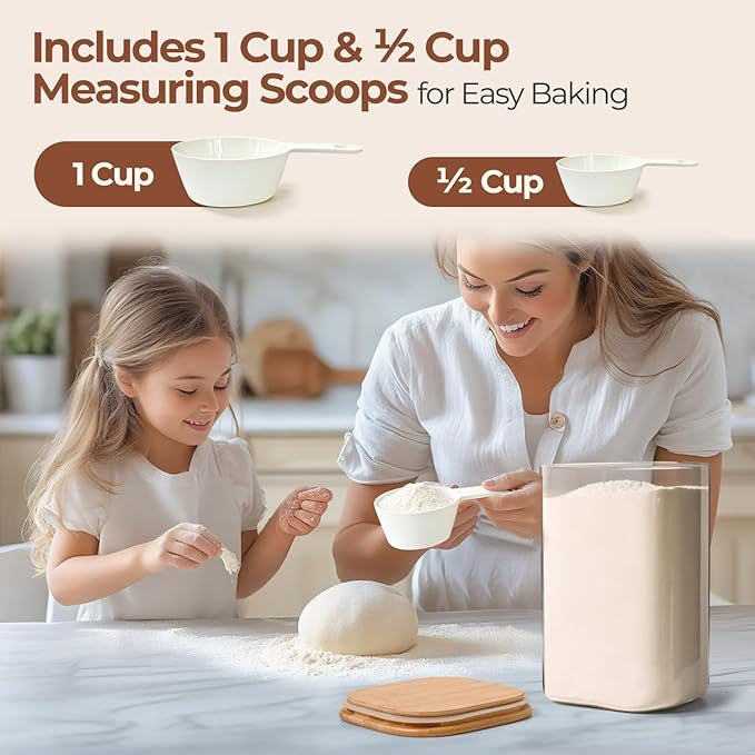 ComSaf 2Pcs Large Glass Storage Containers
