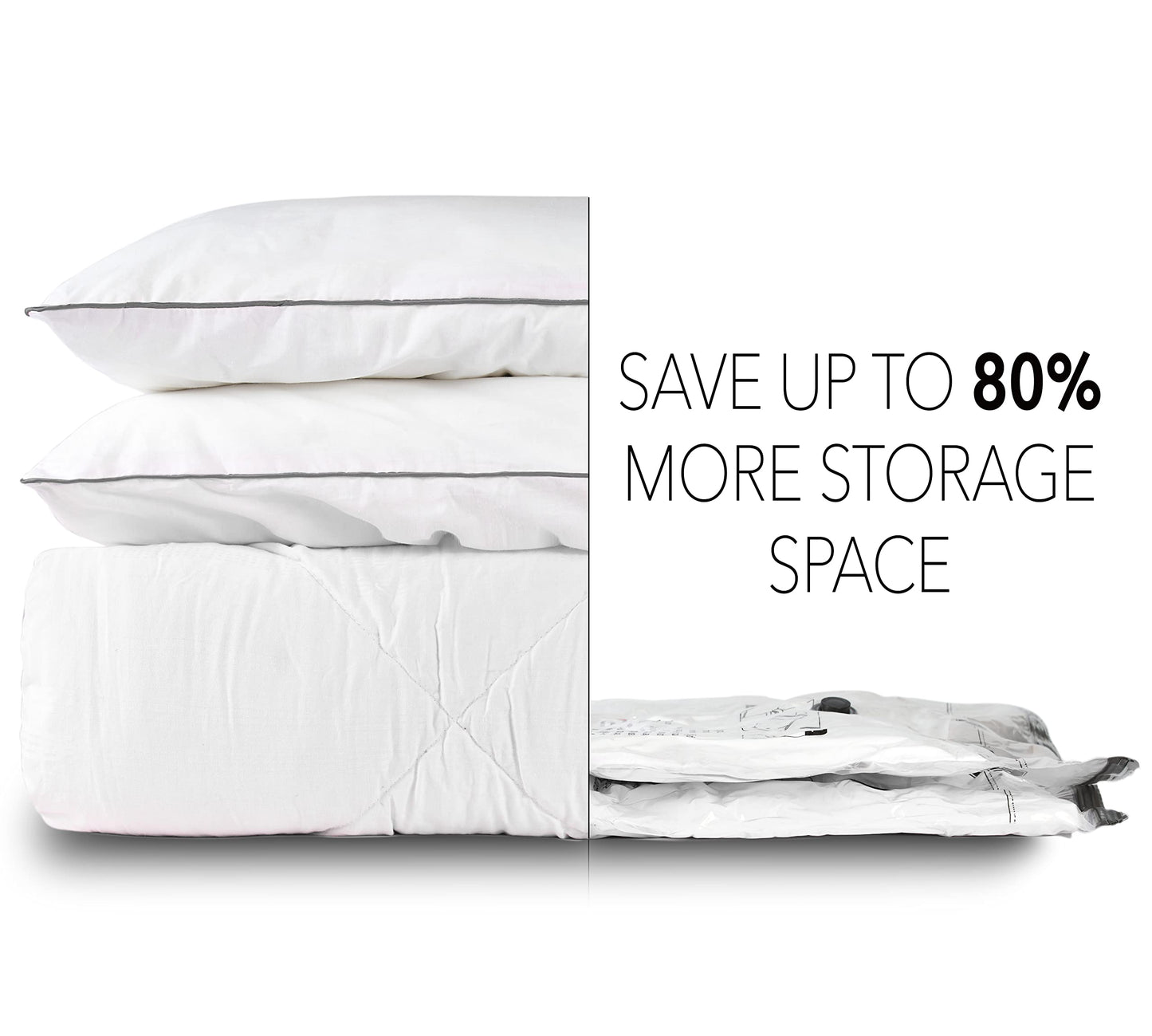 SpaceAid Jumbo Vacuum Storage Bags, Space Saver Sealer Compression Bags for Comforters, Blankets, Pillows, Bedding, Clothes (X-Large 3 Pack)