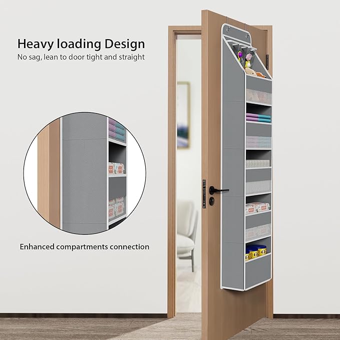 Univivi 6-Shelf Over Door Hanging Organizer Fabric Baby Door Storage