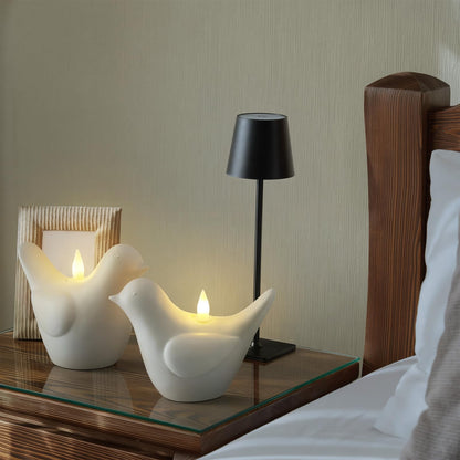 Bucherry 3 Pcs Flameless Candle Battery Operated LED Candles Resin Bird Candles LED Real Flame Technology Light Bird Home Decorations for Spring Summer 4.7 x 5.5 Inch