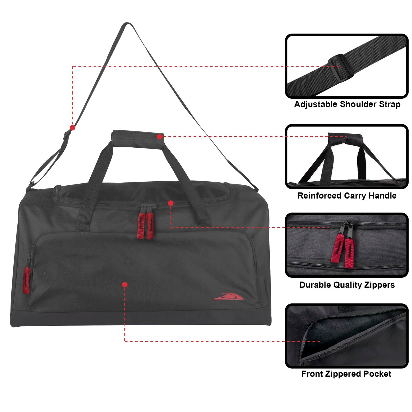 55 Litre Canvas Duffle Bags for Men & Women for Traveling, The Gym, and as Sports Equipment Bag/Organizer (Grey)