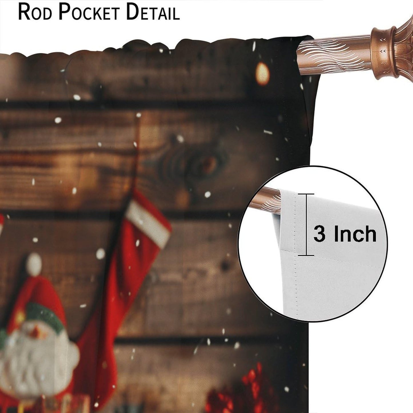 Christmas Curtains Merry Xmas Snowflake Window Treatment for Living Room Bedroom Warm Gift Decor Window Drapes 42" W X 45" L