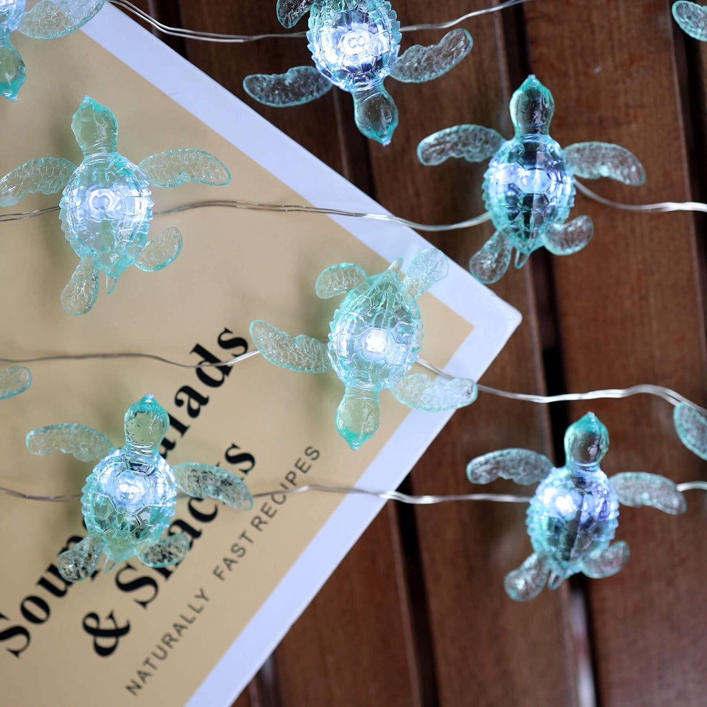 JASHIKA Beach Theme -Cute Green Sea Turtle String Lights- Ocean Fairy Decorative Lights- 10ft 30 LEDs -USB Powered -Multi-Function- Remote Control-Christmas -House Party- Bathroom -Baby Shower Decor