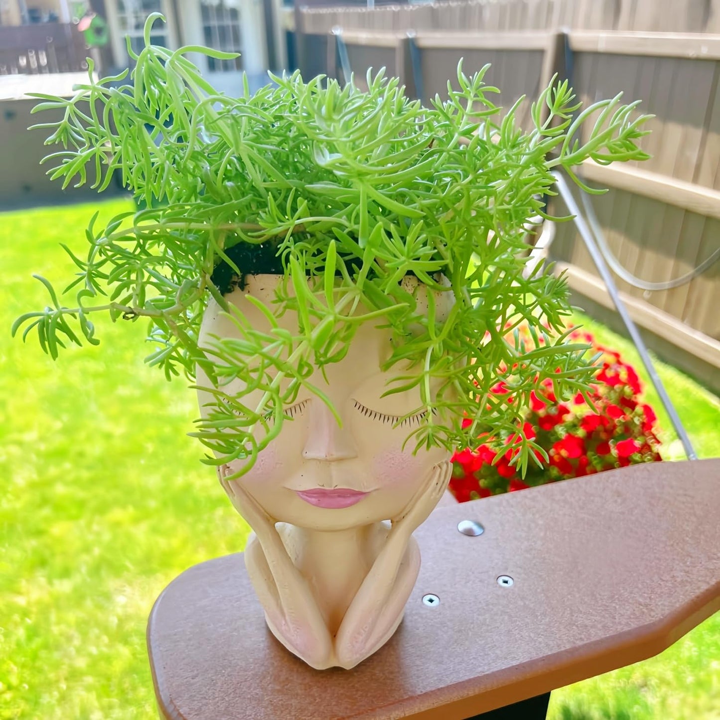 JTZXJJX Face Planters Pots Head,Cute Succulents Plants Planters,Creative Resin Pots with Drainage Hole,Ideal Vase Gifts for Indoor Outdoor Garden Decor
