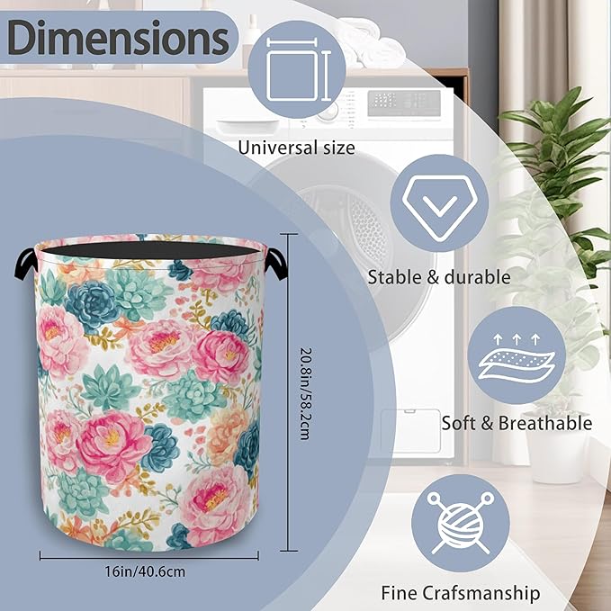 Succulent Plant Laundry Basket
