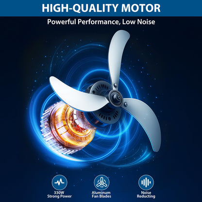 Takywep High Speed Air Circulator Fan, 30 Inch Heavy Duty Industrial Drum Fan - 6000 CFM 3-Speed Metal Floor Exhaust Fan - Portable with Rubber Casters and Handle for Warehouse, Garage, Workshop