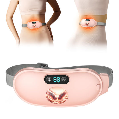 Heating Pad for Period Cramps, Fast Heating with 6 Heat Levels and 6 Massage Modes, Portable Menstrual Heating Pad, Belly Period Massager for Women and Girls, Pink