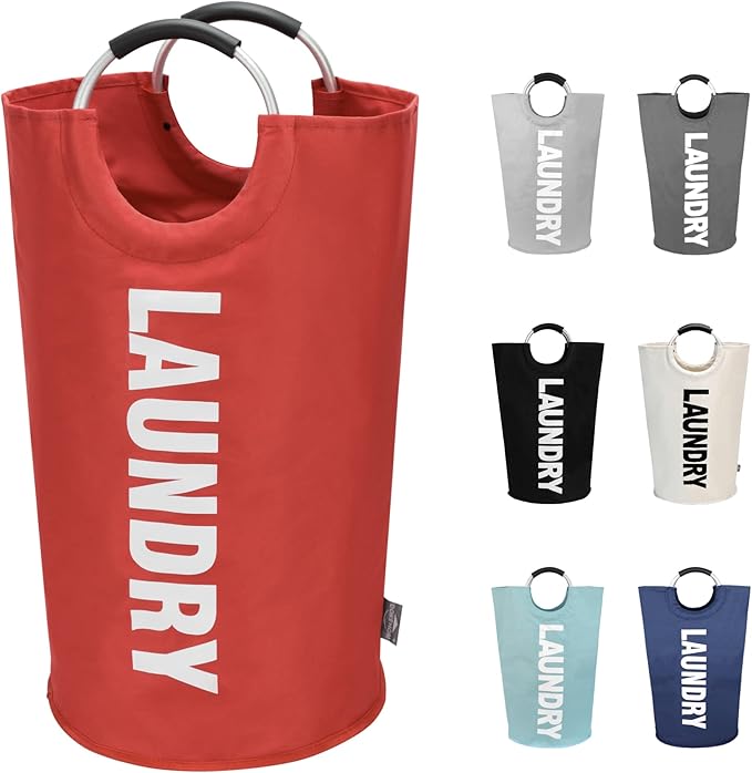 DOKEHOM 90L Large Laundry Basket, Collapsible Laundry Bag, Freestanding Tall