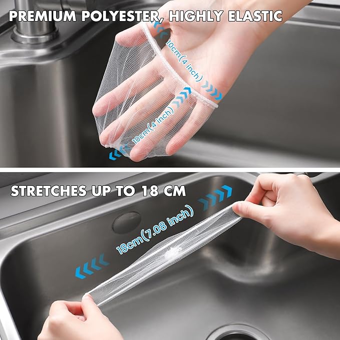 400 Pack Kitchen Sink Strainer Mesh Bag, Anti-Clogging Disposable Sink Drain