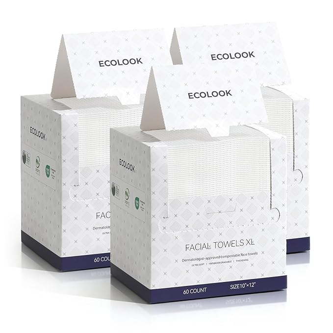 ECOLOOK Disposable Face Towel XL-10"x12" Upgraded Thick Facial Towels, Ultra
