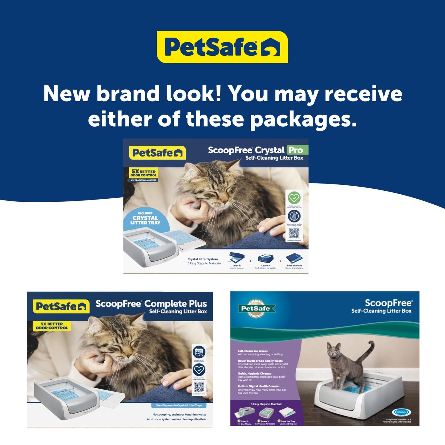 PetSafe ScoopFree Crystal Pro Self Cleaning Cat Litter Box, Includes 1 Disposable Crystal Litter Tray