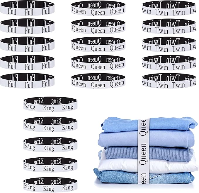 20PCS Bed Sheet Organizer Bands, Storage Labels and Sheet Keepers