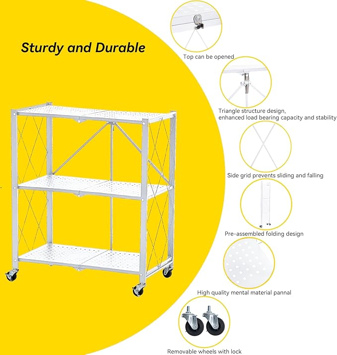 BRIAN & DANY 3-Tier Foldable Storage Shelves