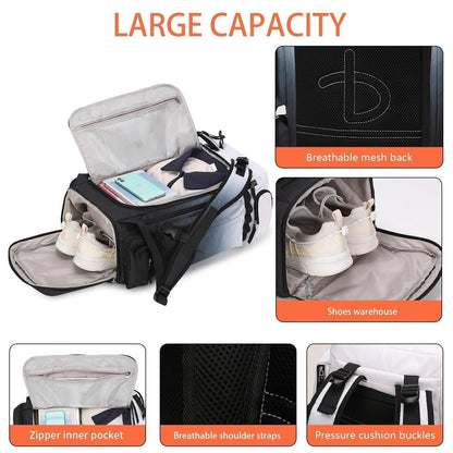 BE SMART 2 in 1 Convertible Gym Duffel Bags with Shoes Compartment - 40L Waterproof Extra Large Workout Backpack for Gym Men, Heavy Duty Sports Duffle Backpacks for Travel, Hiking, Camping, Carry On
