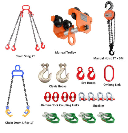 Adjustable Gantry Crane - 2 Ton (5000Lbs) Capacity Portable Hoist Frame, Shop Crane Hoist, Trolley, Sling, Shackles, Hooks and Festoon System, Lifting Gantry for Factories, Warehouses, Garage (2 Ton)