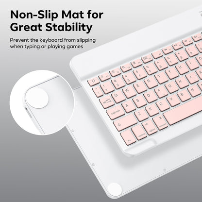 OMOTON Bluetooth Keyboard, Backlight Wireless Rechargeable Keyboard for iPad, iPad Pro, iPad mini, iPad Air with Illuminated LED (White)