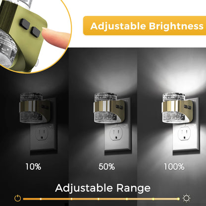 L LOHAS LED Night Light, Bubble Night Lights Plug into Wall,2 Pack 3000K/4000k/5000K Adjustable Color Temperature Night Light,Dimmable Nightlights with Dusk to Dawn Sensor for Rooms Bathroom Hallway