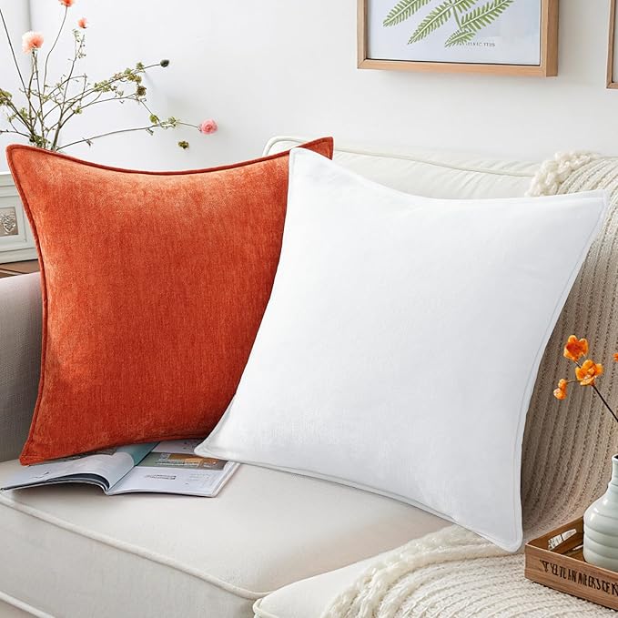 decorUhome Summer Couch Euro Sham Throw Pillow Covers 22x22 Set of 2,