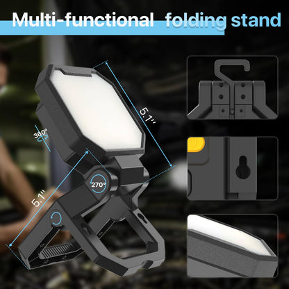HYPERLITE 1pack LED Construction String Lights 100FT Bundle 2pack Rechargeable Work Light for Job Site Workshop Garage