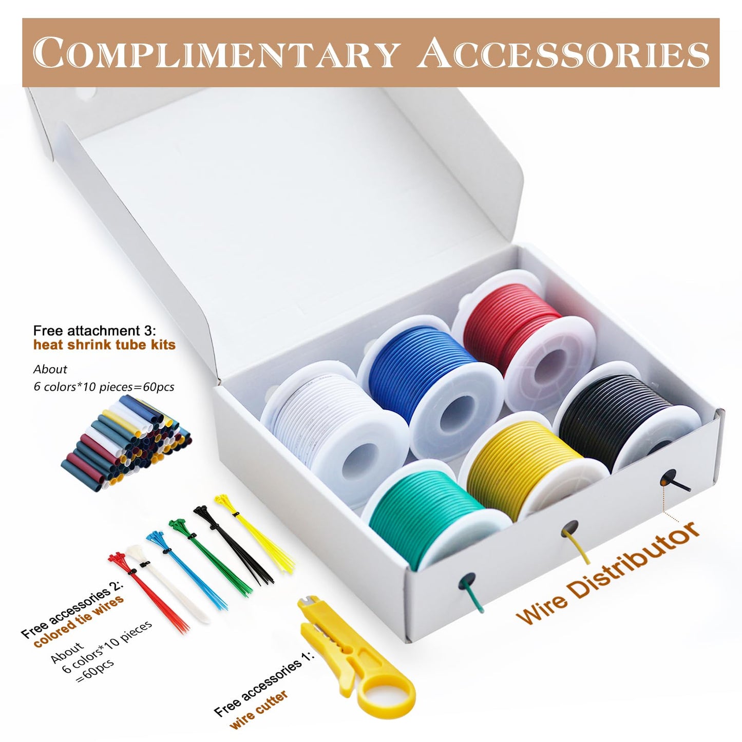 THUN-CT 0.8mm²18 AWG Silicone Electronic Wire Kit 180Ft In Total (6 Colors 9.2M/30Ft Each), Tinned Copper Wire Insulated Wires- 18 Gauge Stranded Hook Up Wires Kit For DIY