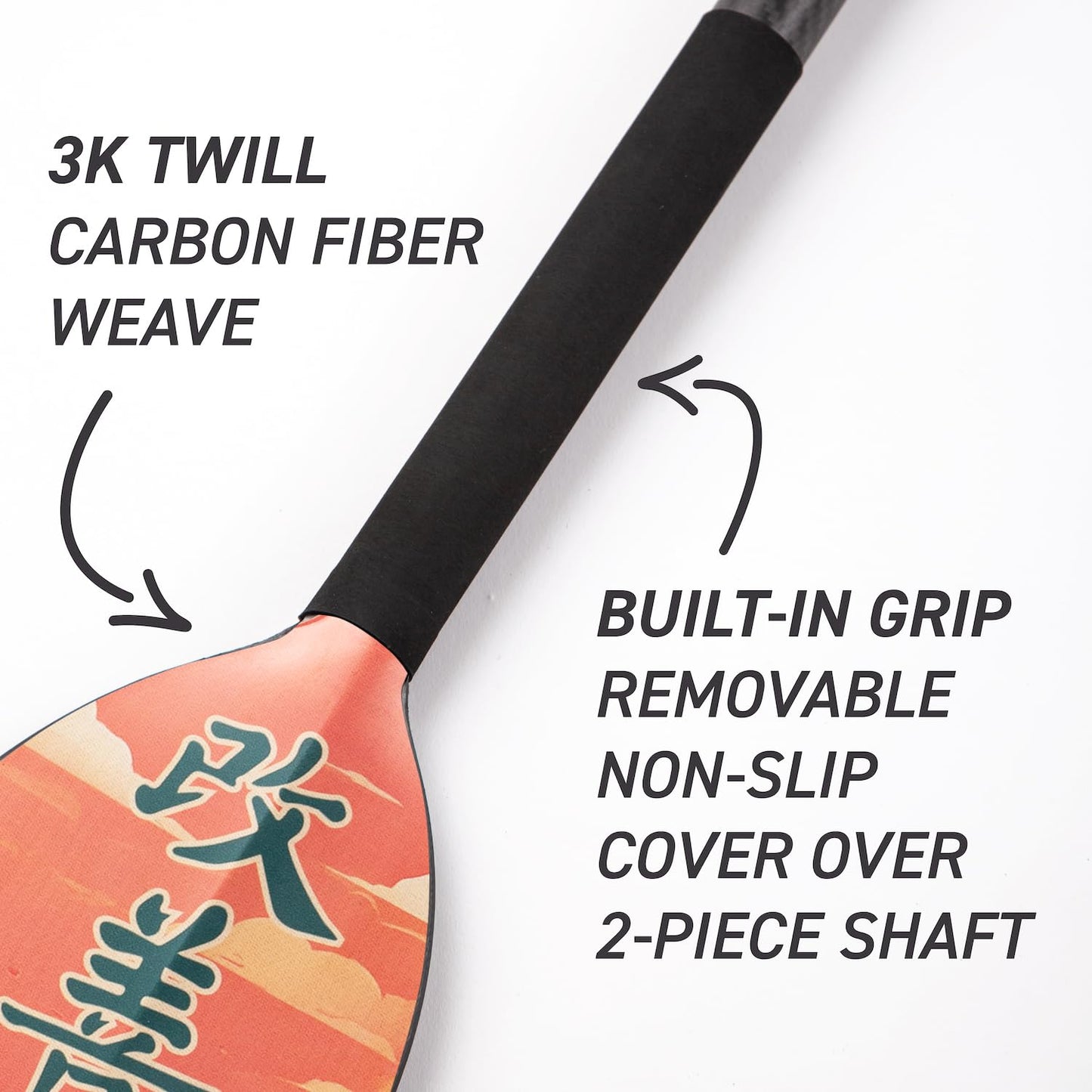 Hornet Watersports Dragon Boat Paddle - Kaizen II Design - Adjustable Carbon Fiber Dragon Boat Paddle - IDBF Approved (Leverlock Adjustable)