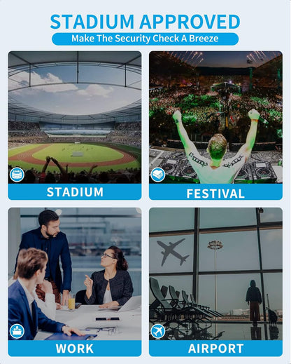 Paxiland Clear Bag for Stadium Events 12x6x12, Clear Tote Bag with Reinforced Strap, Transparent Bag for Sports Concert - Navy