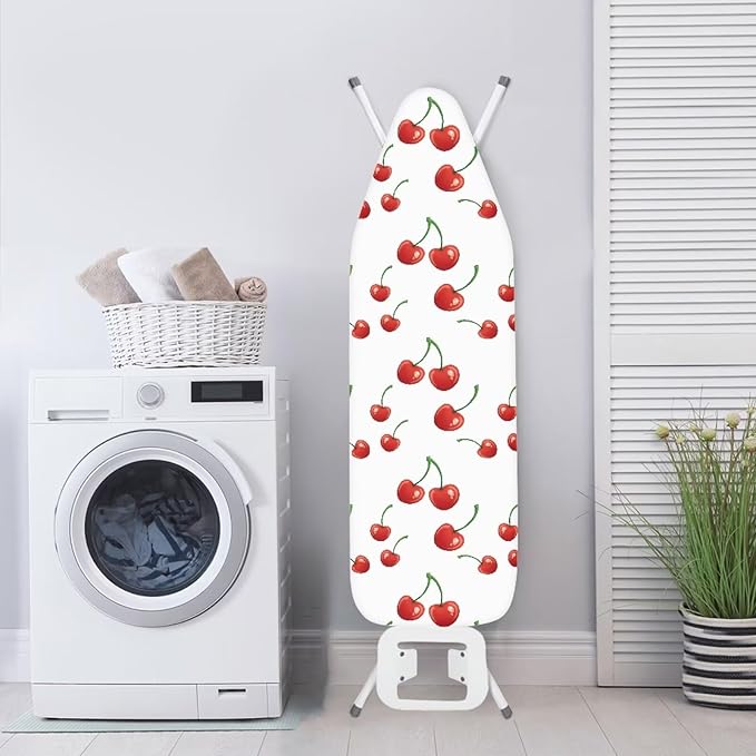 Cherry Print Durable Thick Padding Ironing Board Covers Stain Resistant Hook