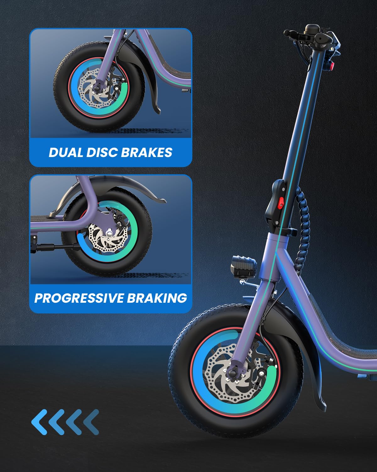 URBANMAX C1 Electric Scooter with Seat,450W Powerful Motor up to 20 Miles Range,Foldable E-Scooter for Adults Max Speed 15.5Mph,12" Pneumatic Tires for Commuting & Errands,Deep Purple