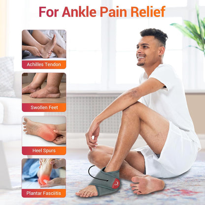 Comfytemp USB Wearable Heating Pad for Ankle and Feet With 3 Heat and Time Settings, Electric Heated Wrap for Achilles Tendonitis, Sprained Ankle, Heel Pain Relief, Plantar Fasciitis