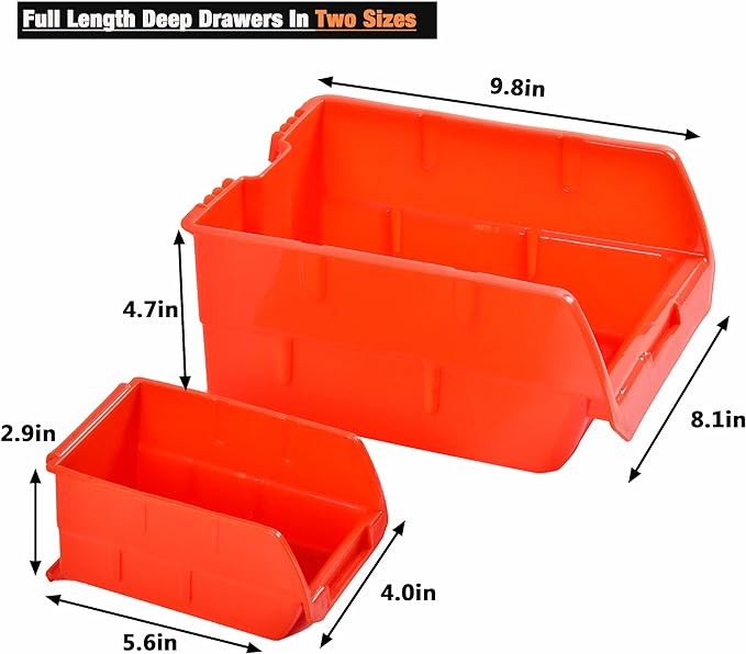 Wallmaster Wall Mounted Storage Bins, Wall Storage Bins Parts Rack 10 Bins&3