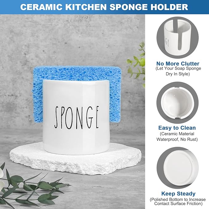 Dish Soap Dispenser for Kitchen, Ceramic Dish Soap Dispenser