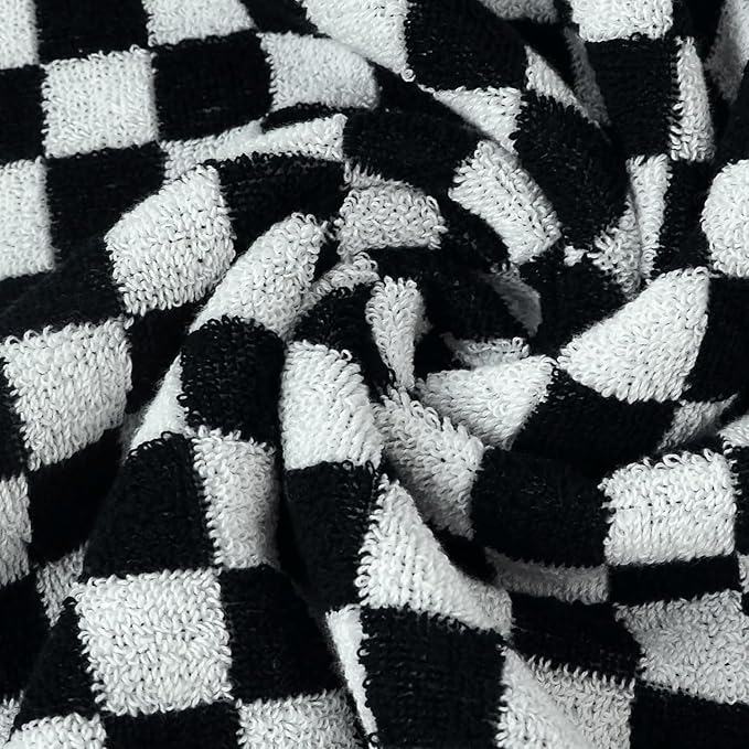 Jacquotha Black and White Hand Towels 4 Pack, Cotton Decorative Bathroom Hand