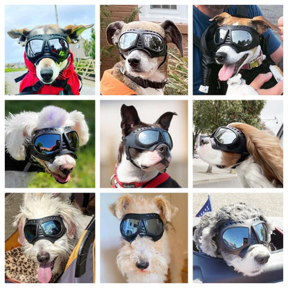NAMSAN Dog Goggles Eye Protection Dog Sunglasses Anti-UV Goggles Windproof Puppy Goggles with Adjustable Flexible Straps for Small/Medium Dogs (Silver)