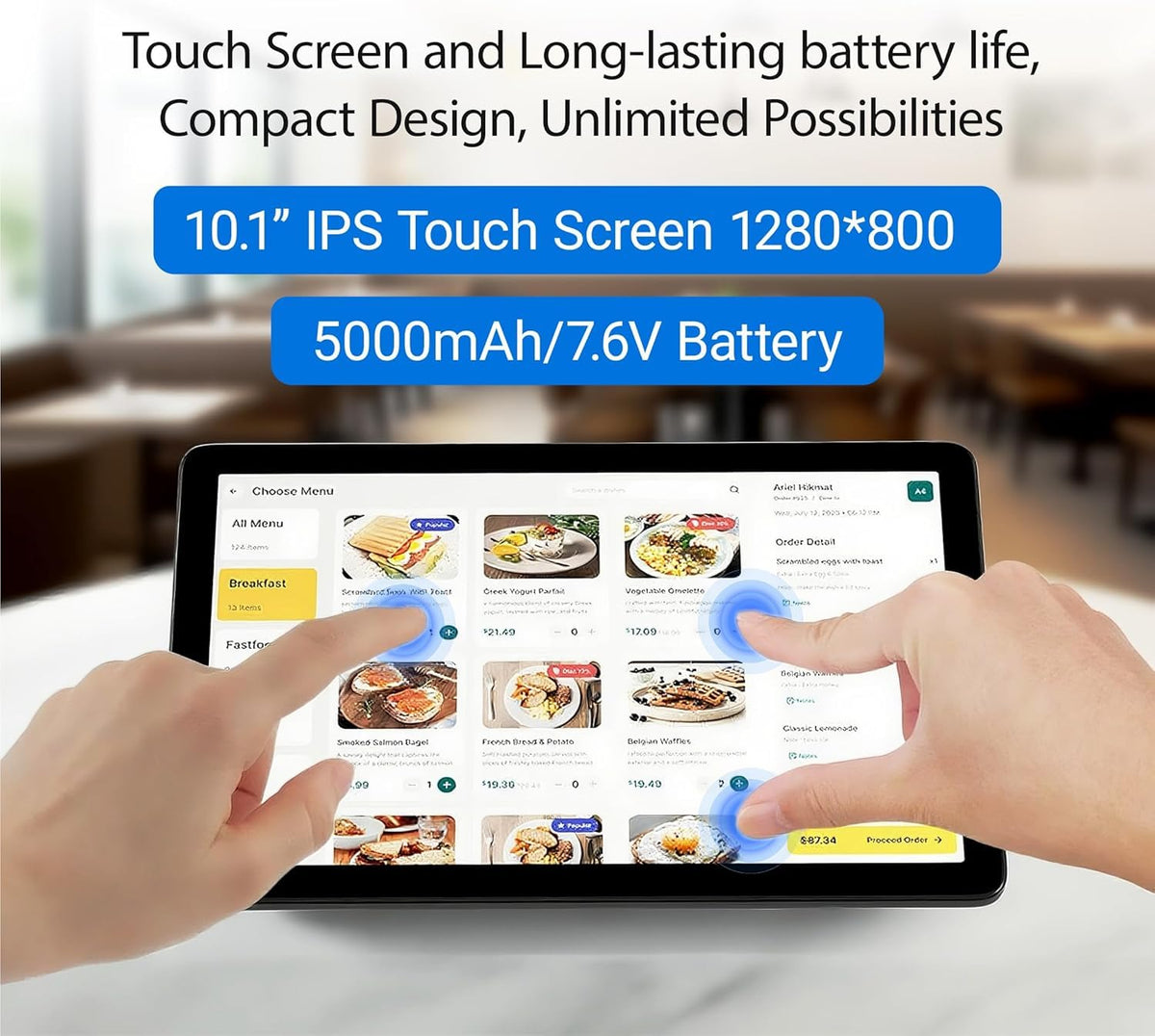 10.1 inch Industrial Embedded Panel PC, Win 11 Computer with 10 Points Touchscreen Tablet, Celeron N5095 8GB RAM/128GB ROM, Dual HDMI 2.0 WiFi 5 Bluetooth 5.0 for Office/Automation/Kiosk/Bar/Warehouse