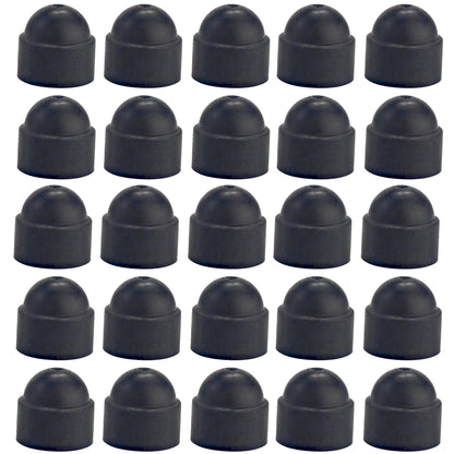 bskkw 30PCS M10x17x20.5mm Black Hex Bolt Nut Protection Caps, Plastic Dome Covers for Hexagonal Screws, Waterproof Decorative Caps for Exposed Hardware