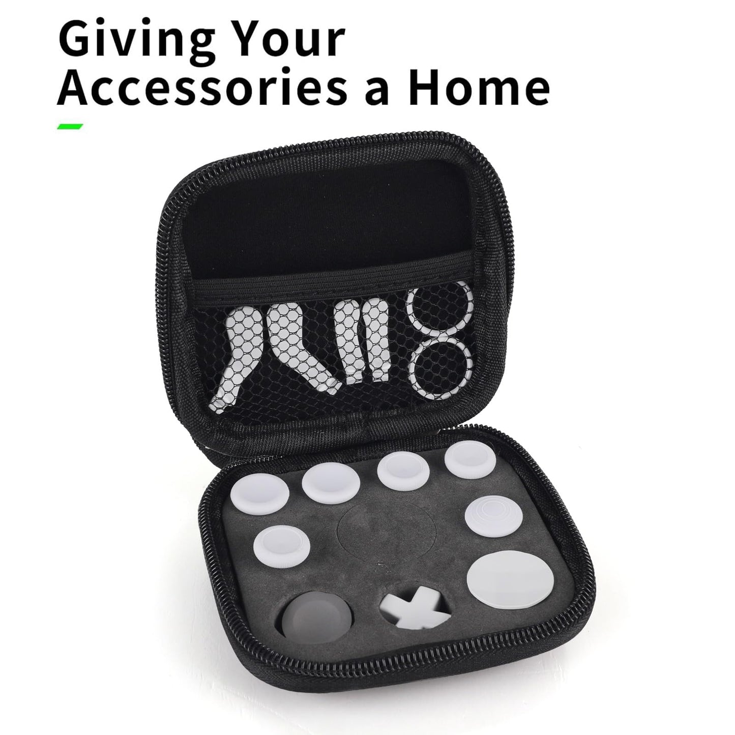 TOMSIN Thumbsticks&Paddles for Xbox Elite 2 Controller,15 In 1 Accessories Pack with Case for Xbox Elite Controller Series 2 Core,6 Metal Thumbsticks,4 Paddles,2 D-pad,Protection Rings (White)